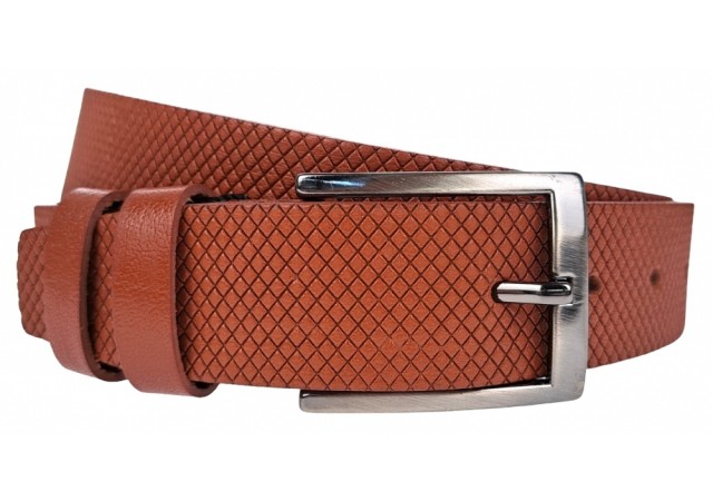 Curea barbati, eleganta, pentru costum, din piele Maro, 3.5cm - CK53M